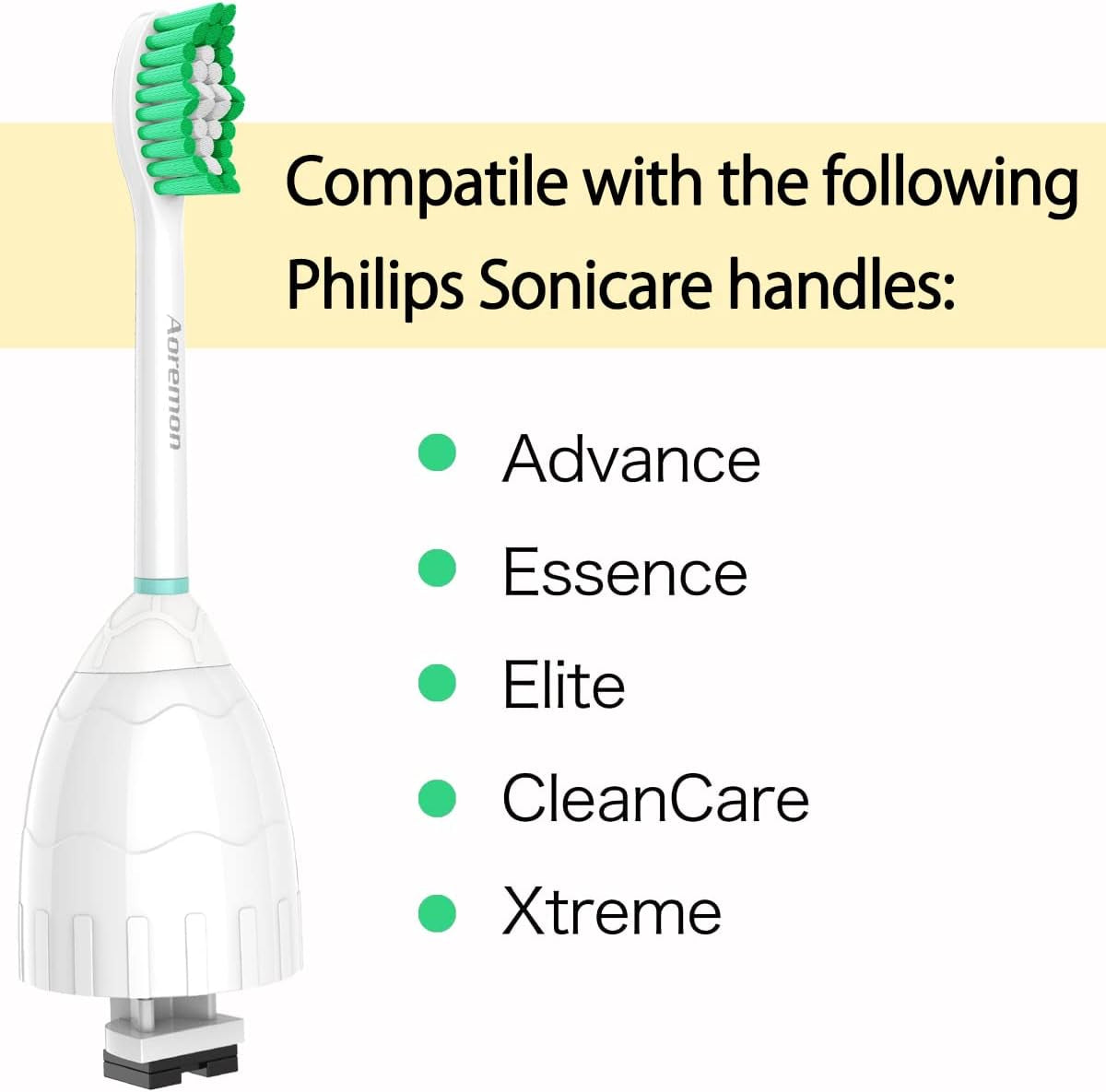 Test 4/3/25 Aoremon Replacement Toothbrush Heads for Philips Sonicare E-Series Essence HX7022/66 and other Screw-on Electric Toothbrush Model, 6 Pack