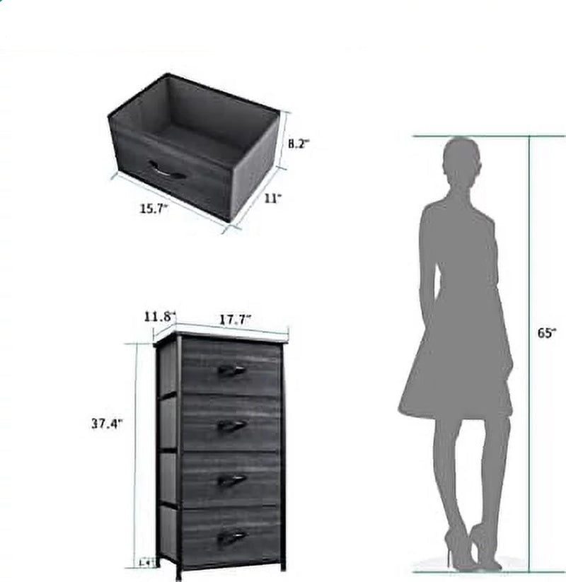 4 Drawer Dresser - Fabric Storage Tower, Organizing Unit For Any Room