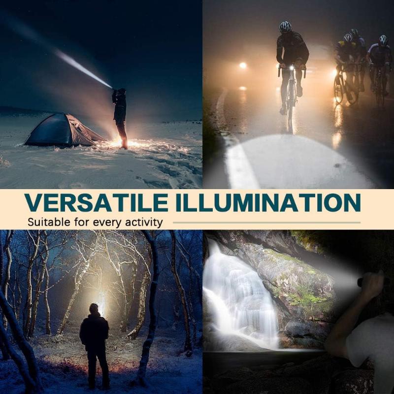 2 Pack Tactical Flashlights  Military Grade 5 Modes 3000 High Lumens Led Waterproof