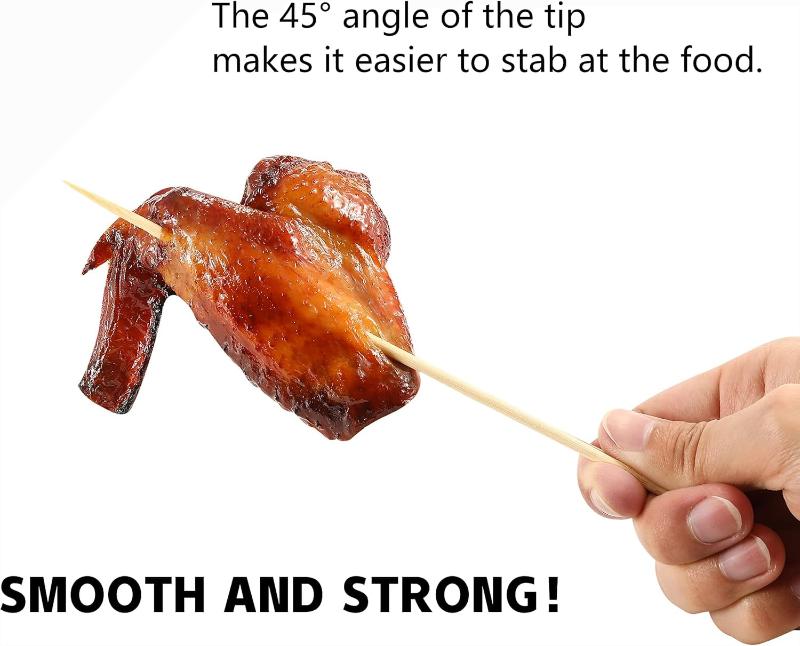 Bamboo Skewers for Appetizers, Fruit, Grilling Kebabs, Cocktail Picks- Natural