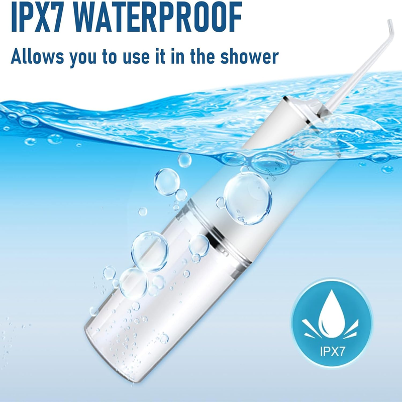 Rechargeable Cordless Electric Water Flosser - 3 Modes & 4 Jet Tips