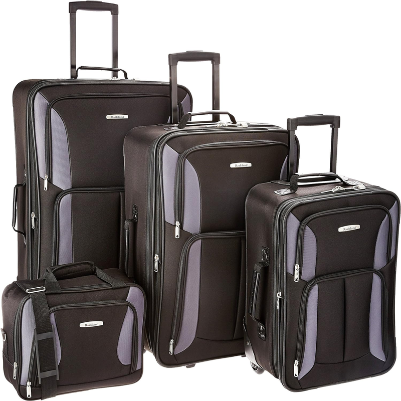 4 Piece Rockland Journey Softsided Upright Luggage Set
