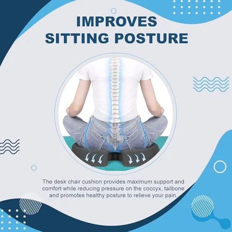 Memory Foam Seat Cushion - Non-Slip Ergonomic