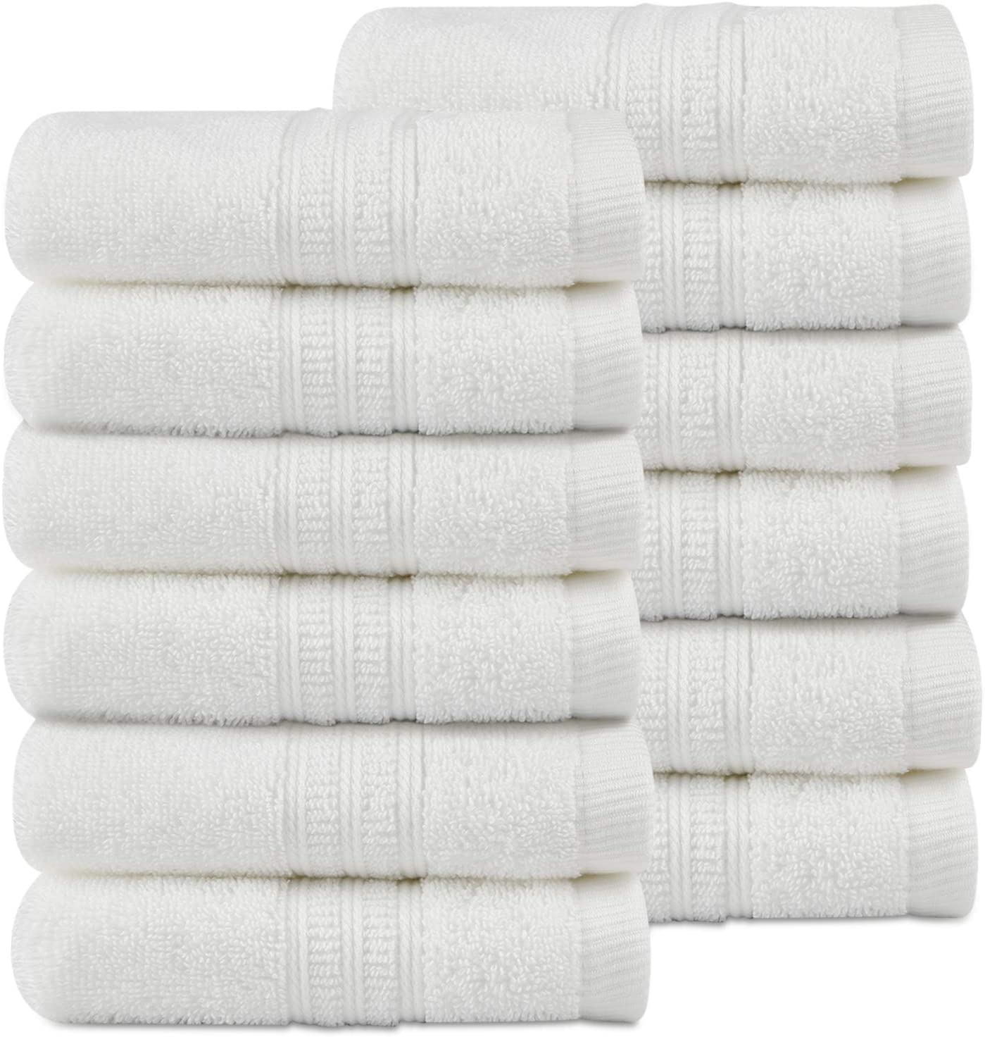 Soft Comfort 100% Air Rich Cotton Yarn Towels, 6 Piece Set - 6 Wash Cloth, Super Soft, High Absorbent, 550 GSM, Machine Washable (Sand)