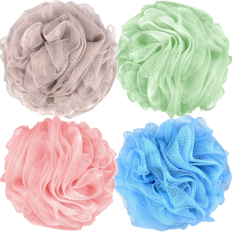 4 Pack of Shower Loofahs Bath Sponges