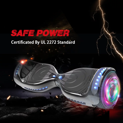 LED Light Self Balancing Wheel Electric Scooter - Wheeled Hover Board with Bluetooth Speaker