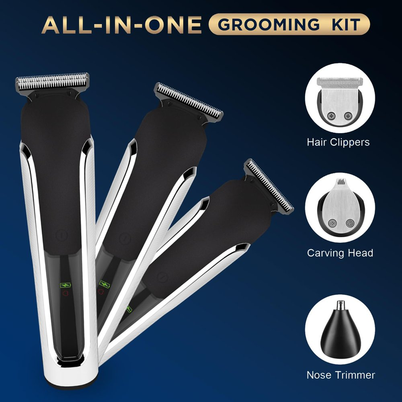 All-In-One Men's Grooming Kit with Nose and Ear Trimmer - Includes Limit Combs