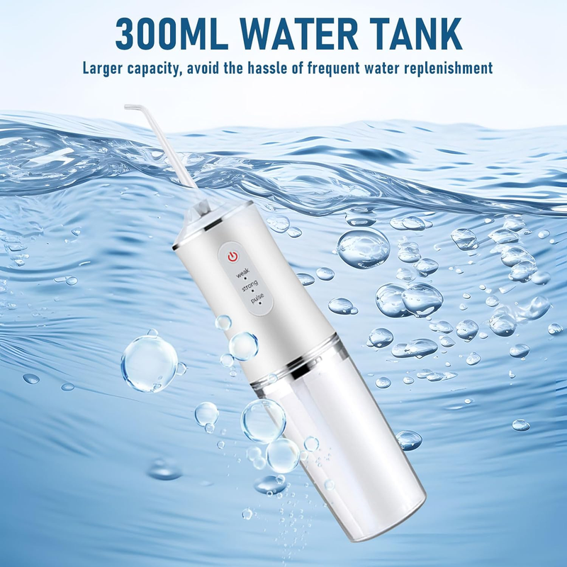 Rechargeable Cordless Electric Water Flosser - 3 Modes & 4 Jet Tips