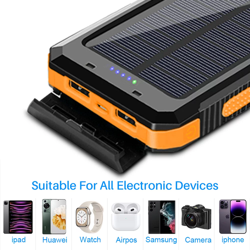 20000 mAh Portable Solar Charger for Iphone and Android - Dual 5V USB Ports