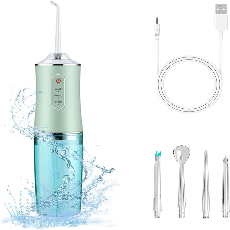 Rechargeable Cordless Electric Water Flosser - 3 Modes & 4 Jet Tips