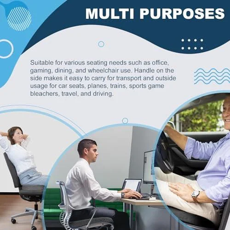 Memory Foam Seat Cushion - Non-Slip Ergonomic