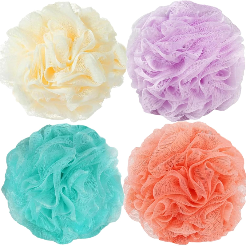 4 Pack of Shower Loofahs Bath Sponges