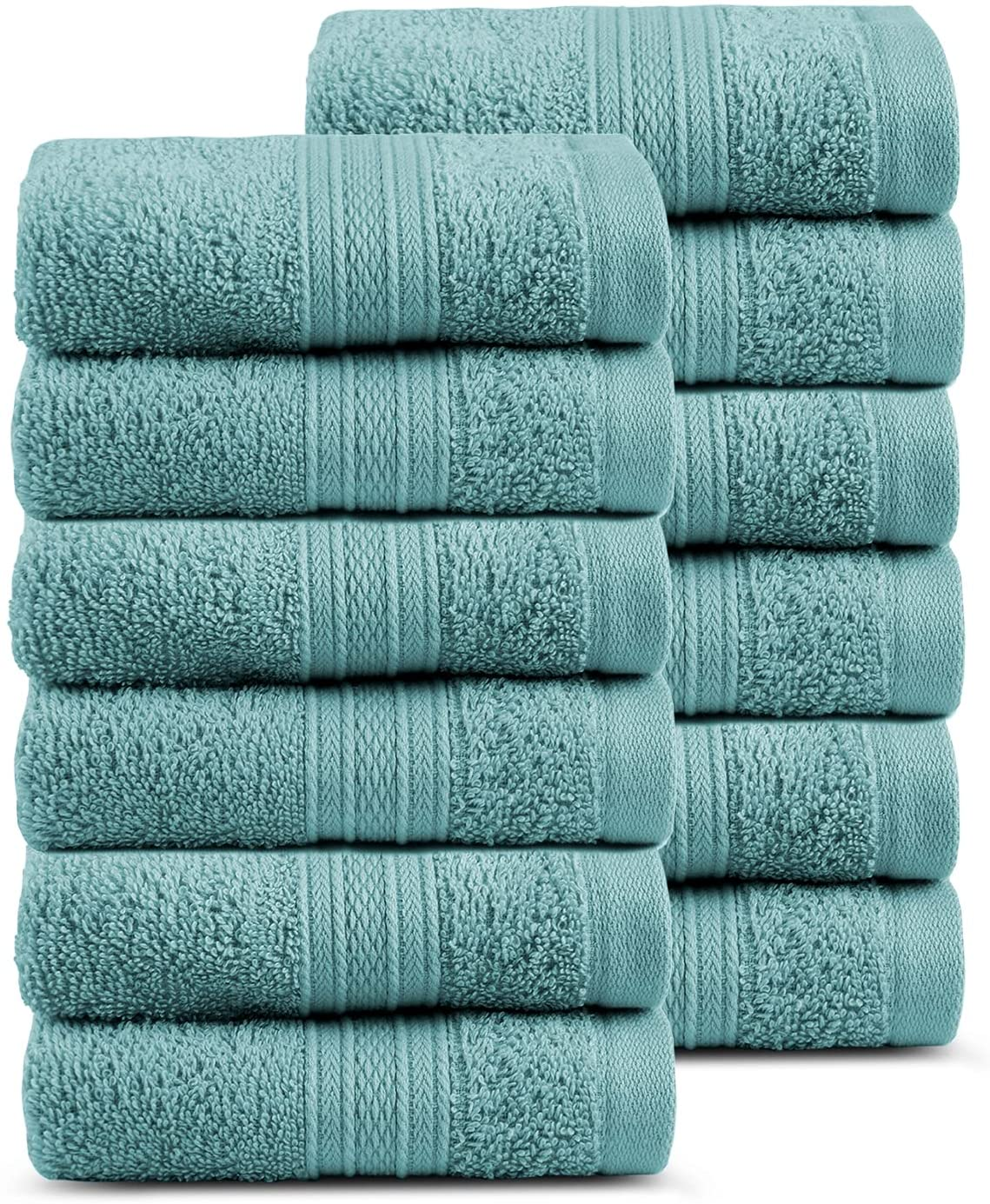 Soft Comfort 100% Air Rich Cotton Yarn Towels, 6 Piece Set - 6 Wash Cloth, Super Soft, High Absorbent, 550 GSM, Machine Washable (Sand)