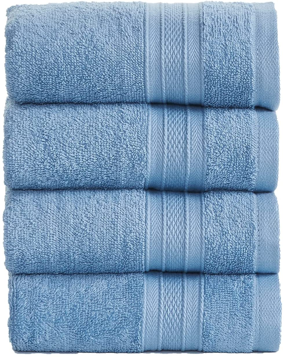 Soft Comfort 100% Air Rich Cotton Yarn Towels, 6 Piece Set - 6 Wash Cloth, Super Soft, High Absorbent, 550 GSM, Machine Washable (Sand)
