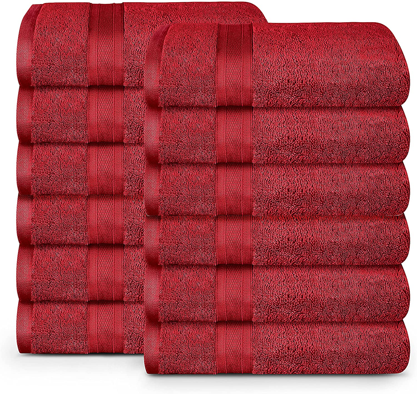 Soft Comfort 100% Air Rich Cotton Yarn Towels, 6 Piece Set - 6 Wash Cloth, Super Soft, High Absorbent, 550 GSM, Machine Washable (Sand)