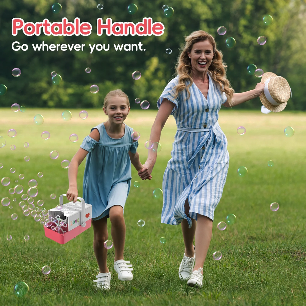 Automatic Bubble Machine with 3 Replaceable Wands, 10000+ Bubbles per Minute