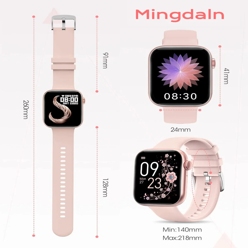 Smartwatch with 1.85" Screen - Answer/Make Calls/100+ Sports Modes/Message Reminder, IP67 Waterproof