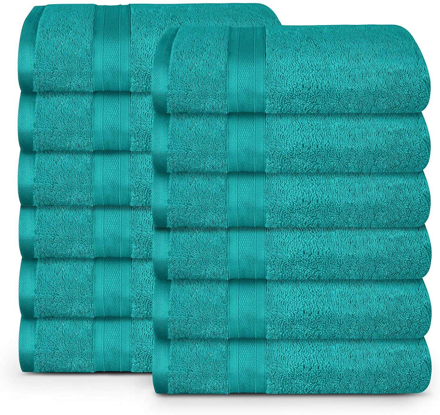 Soft Comfort 100% Air Rich Cotton Yarn Towels, 6 Piece Set - 6 Wash Cloth, Super Soft, High Absorbent, 550 GSM, Machine Washable (Sand)