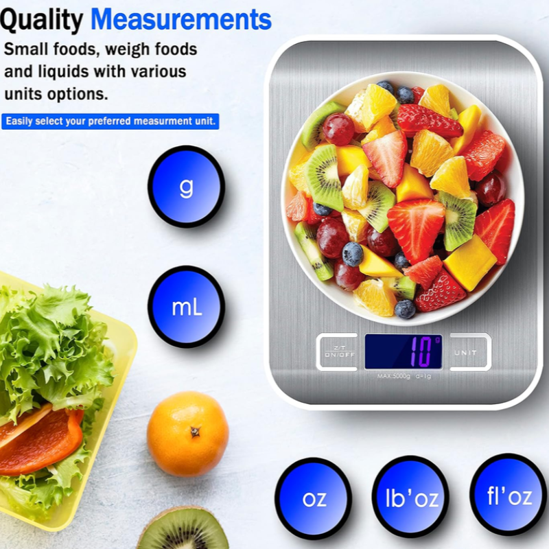 Premium Stainless Steel Food Scale with LCD Display