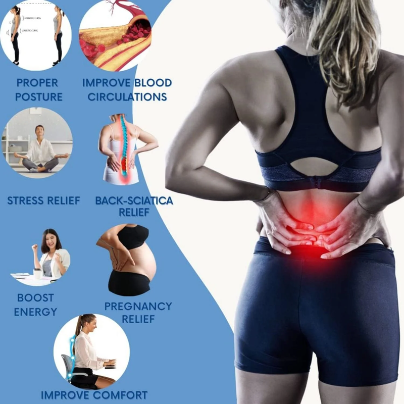 Memory Foam Cooling Gel Seat Cushion for Tailbone Pain Relief