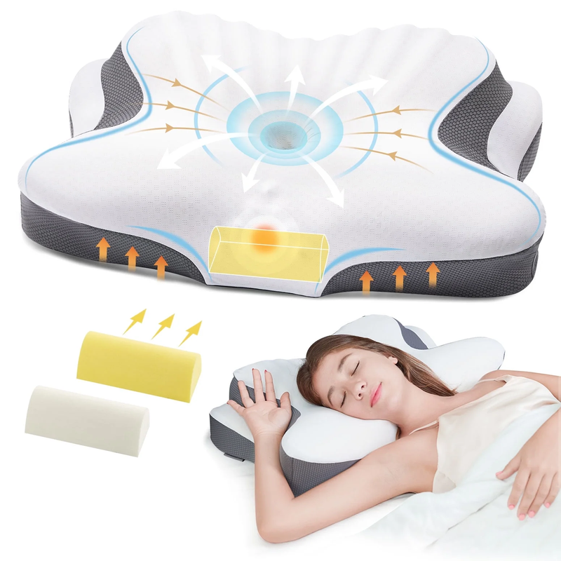 Memory Foam Cervical Pillow for Neck and Shoulder Pain Relief, Orthopedic Ergonomic Contour Back Support Pillow