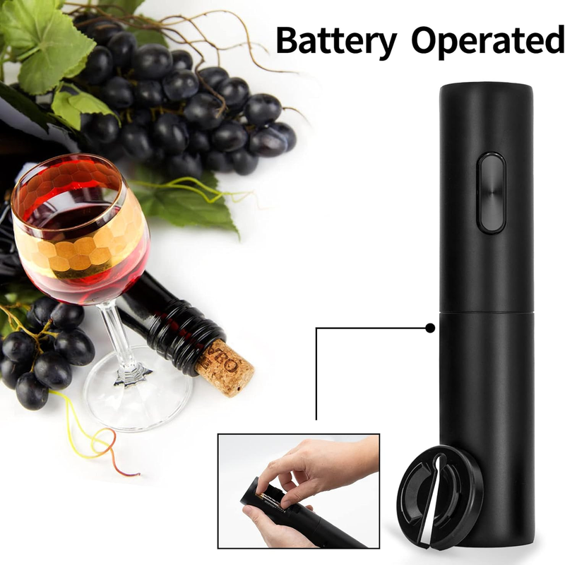 Electric Wine Bottle Opener - Battery Operated Automatic Wine Bottle Opener with Wine Stopper & Foil Cutter