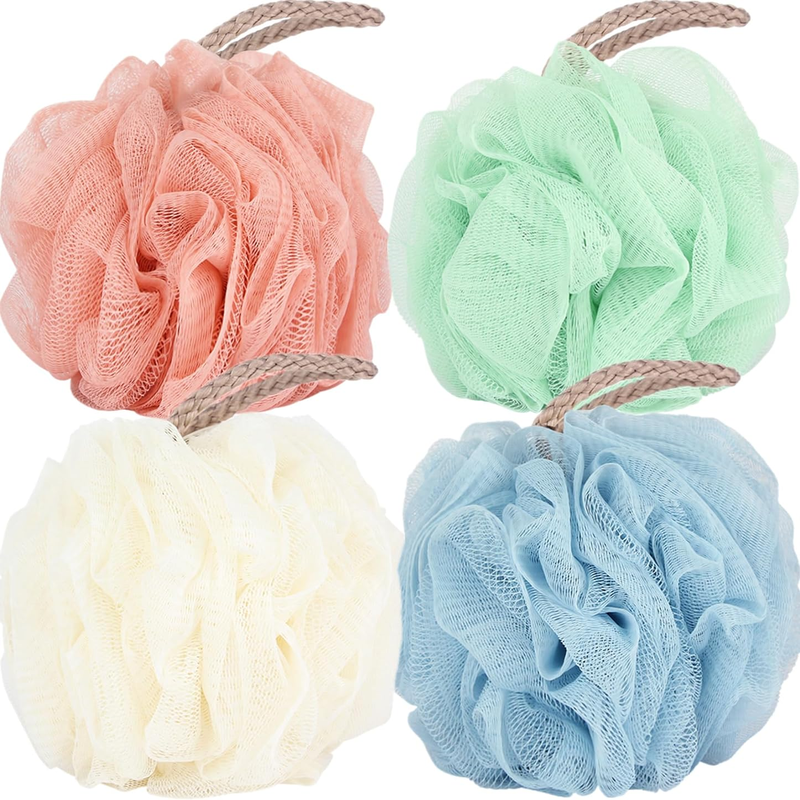 4 Pack of Shower Loofahs Bath Sponges