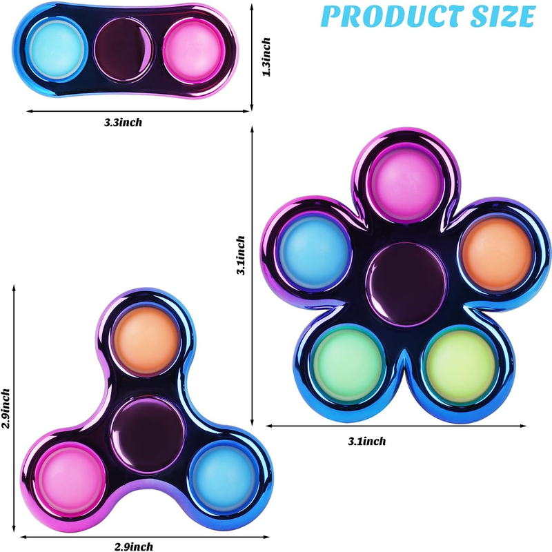 3 Pack Pop Fidget Spinners - Stress Relief