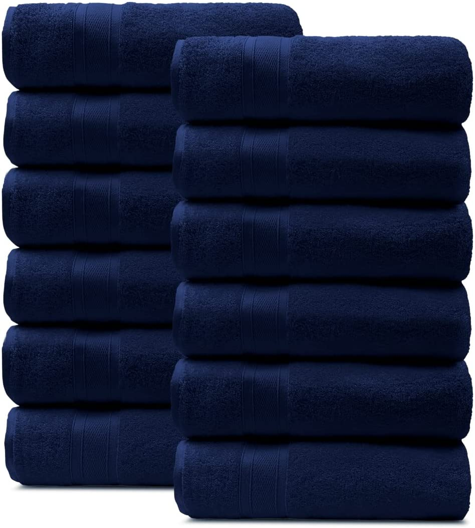 Soft Comfort 100% Air Rich Cotton Yarn Towels, 6 Piece Set - 6 Wash Cloth, Super Soft, High Absorbent, 550 GSM, Machine Washable (Sand)