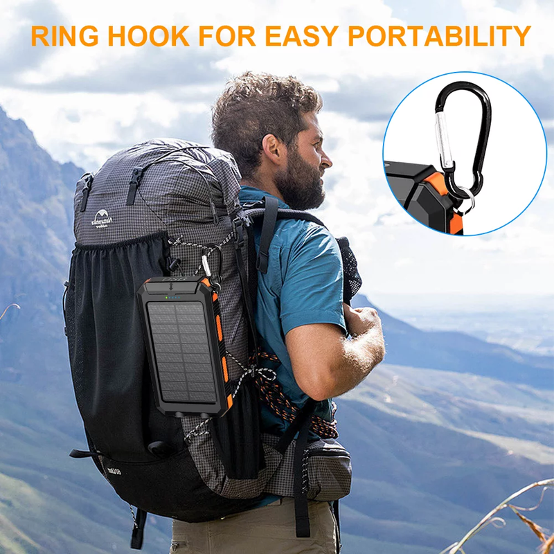 20000 mAh Portable Solar Charger for Iphone and Android - Dual 5V USB Ports