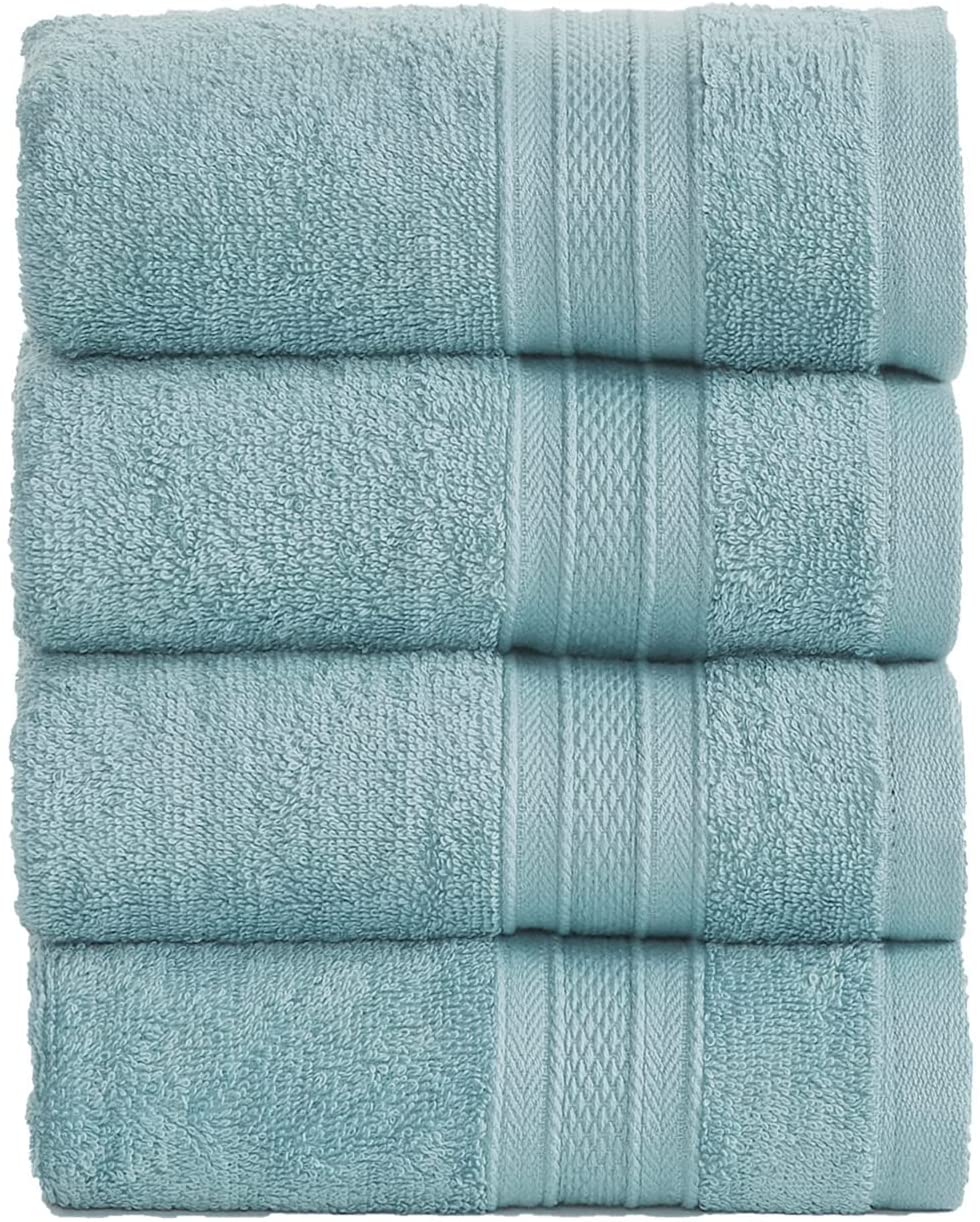 Soft Comfort 100% Air Rich Cotton Yarn Towels, 6 Piece Set - 6 Wash Cloth, Super Soft, High Absorbent, 550 GSM, Machine Washable (Sand)