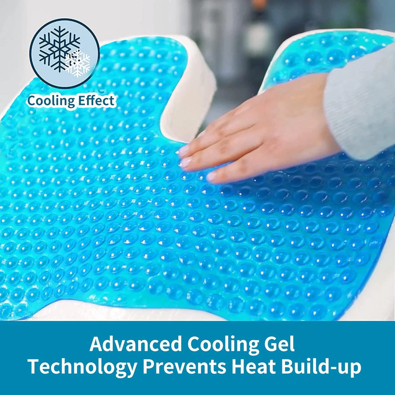 Memory Foam Cooling Gel Seat Cushion for Tailbone Pain Relief
