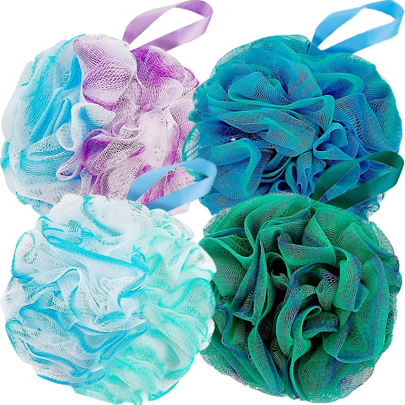 4 Pack of Shower Loofahs Bath Sponges