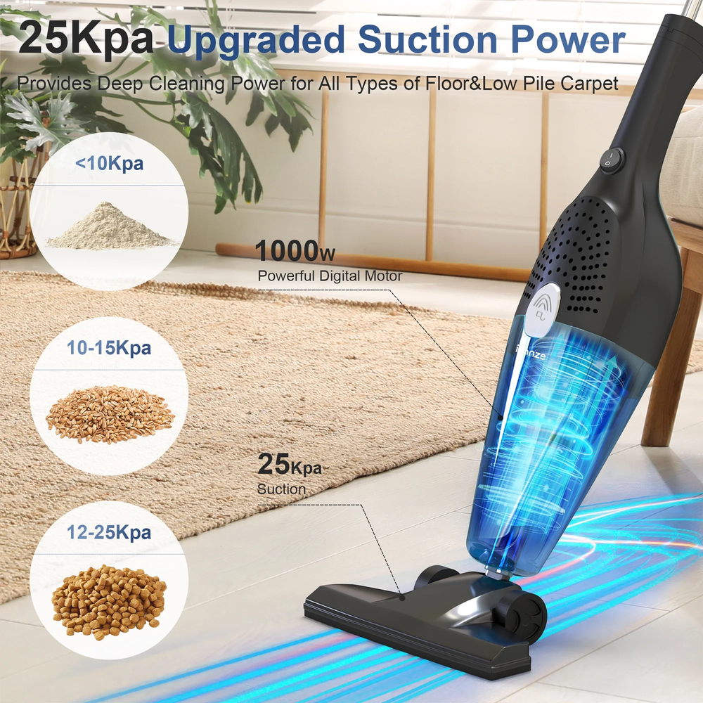 3-In-1 Corded Stick Vacuum Cleaners, 25Kpa Lightweight Handheld Multi-Surface