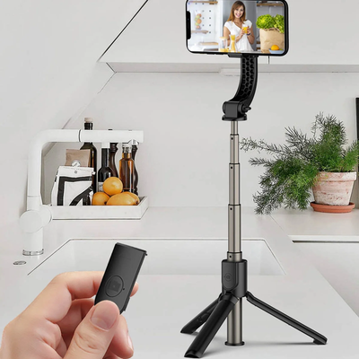 Smart Phone Stabilizer with Extendable Selfie Stick Tripod & Handheld Bluetooth Wireless Remote
