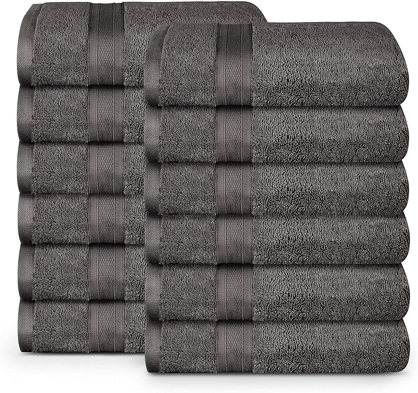 Soft Comfort 100% Air Rich Cotton Yarn Towels, 6 Piece Set - 6 Wash Cloth, Super Soft, High Absorbent, 550 GSM, Machine Washable (Sand)