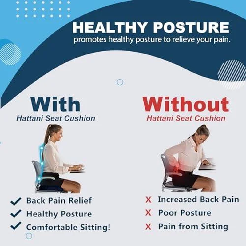 Memory Foam Seat Cushion - Non-Slip Ergonomic