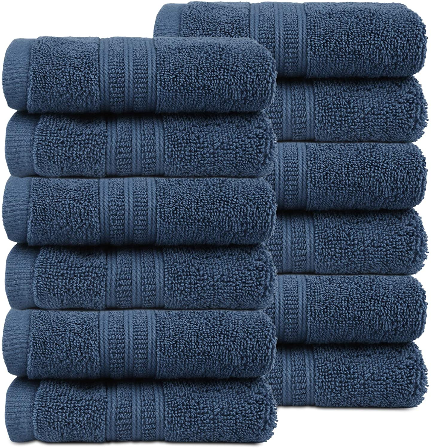 Soft Comfort 100% Air Rich Cotton Yarn Towels, 6 Piece Set - 6 Wash Cloth, Super Soft, High Absorbent, 550 GSM, Machine Washable (Sand)