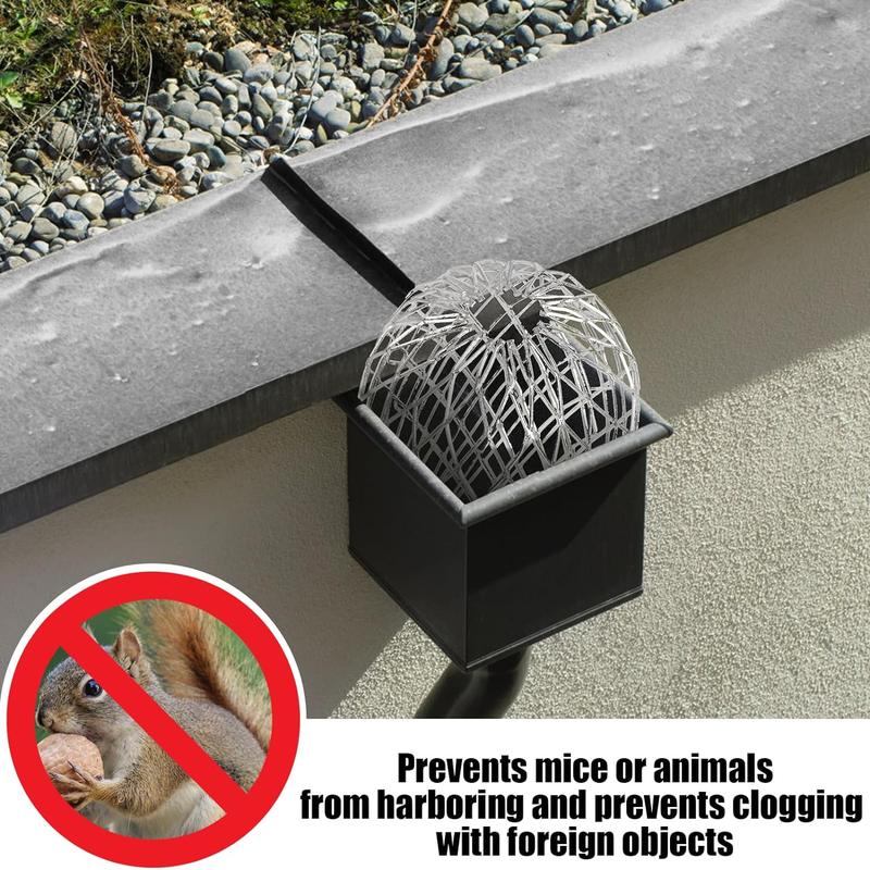 Multi-Pack Gutter Downspout Guard - 3.5 Inch Adjustable Aluminum Leaf Filter