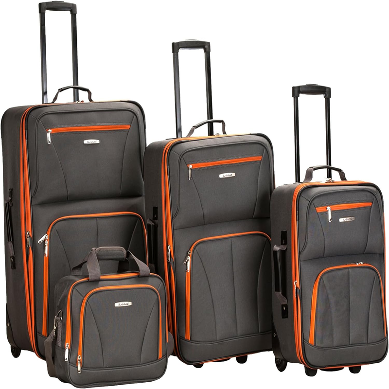 4 Piece Rockland Journey Softsided Upright Luggage Set