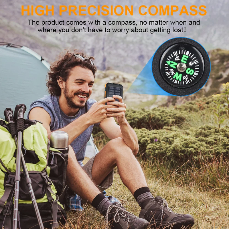 20000 mAh Portable Solar Charger for Iphone and Android - Dual 5V USB Ports