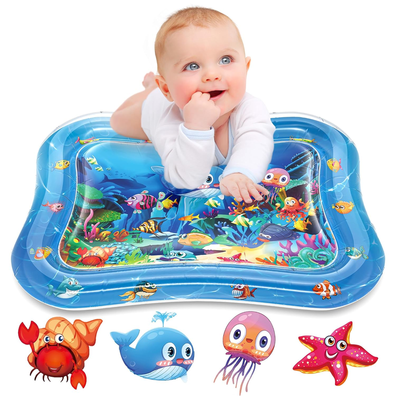Inflatable Tummy Time Mat, Baby Water Play Mat for Infants and Toddlers