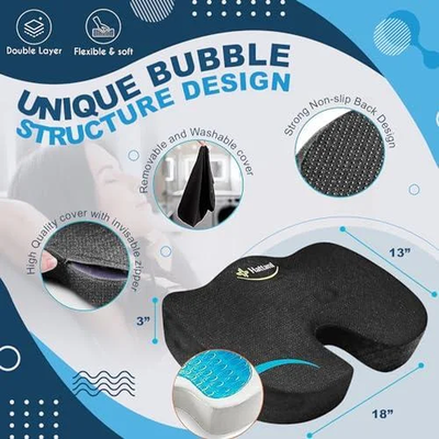 Memory Foam Seat Cushion - Non-Slip Ergonomic