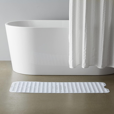 40 x 16 Inches Extra Long Shower Mat with Suction Cups and Drain Holes