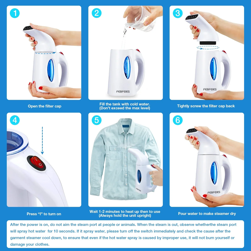 700W Portable Garment Steamer, Auto Shut-Off Function