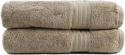 Soft Comfort 100% Air Rich Cotton Yarn Towels, 6 Piece Set - 6 Wash Cloth, Super Soft, High Absorbent, 550 GSM, Machine Washable (Sand)