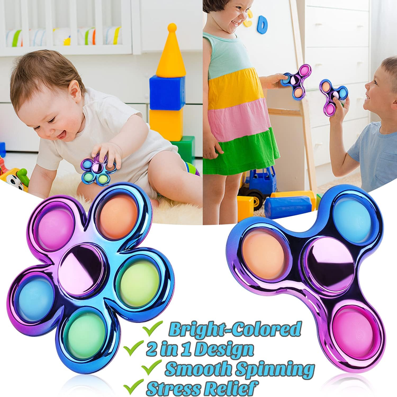 3 Pack Pop Fidget Spinners - Stress Relief