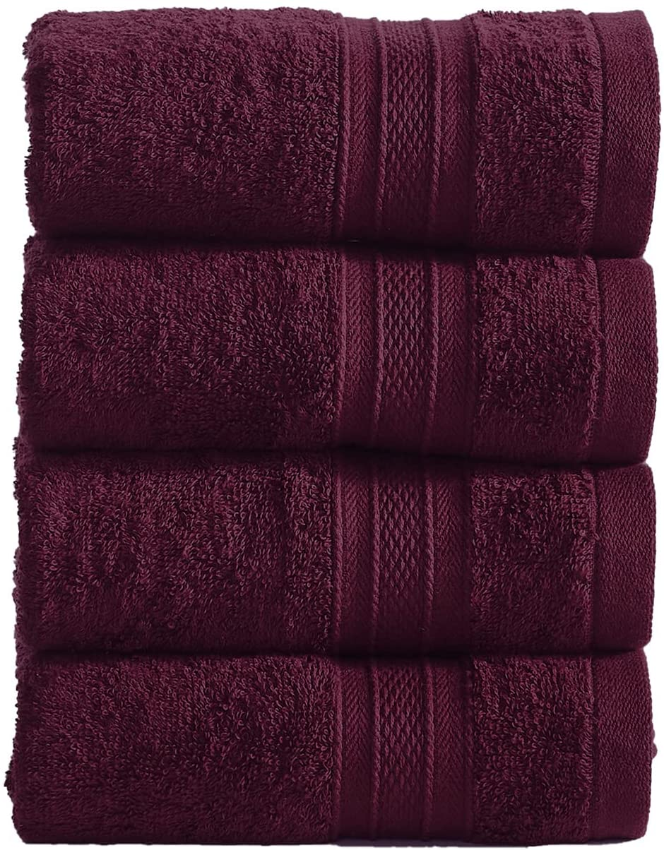 Soft Comfort 100% Air Rich Cotton Yarn Towels, 6 Piece Set - 6 Wash Cloth, Super Soft, High Absorbent, 550 GSM, Machine Washable (Sand)