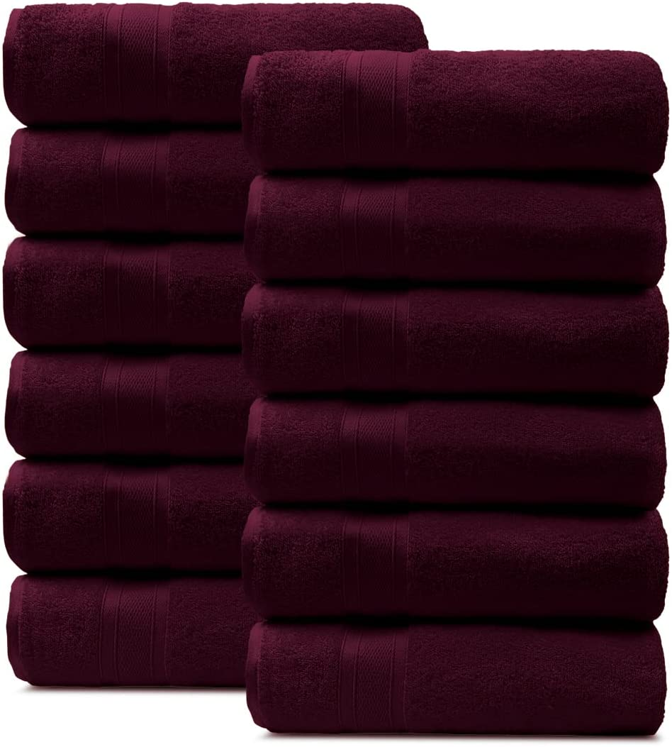Soft Comfort 100% Air Rich Cotton Yarn Towels, 6 Piece Set - 6 Wash Cloth, Super Soft, High Absorbent, 550 GSM, Machine Washable (Sand)