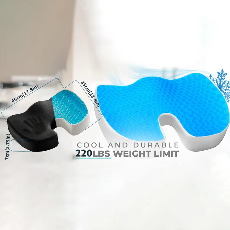 Memory Foam Cooling Gel Seat Cushion for Tailbone Pain Relief